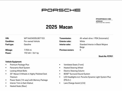 Certified 2025 Porsche Macan AWD/4WD image 13