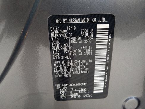 Used 2020 Nissan Armada SL RWD image 33