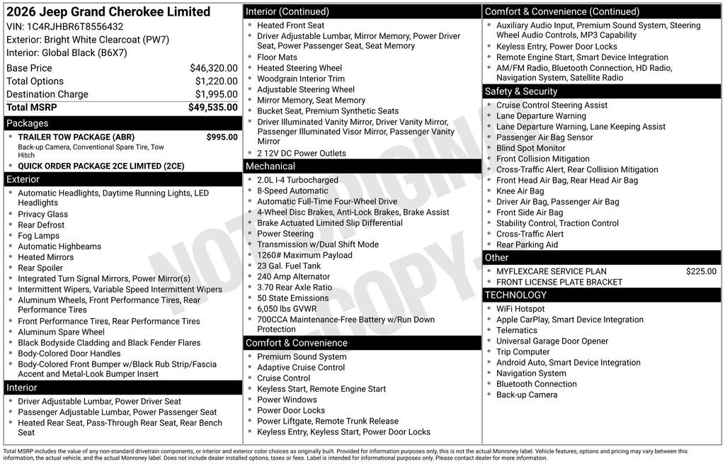 New 2026 Jeep Grand Cherokee Limited w/ Trailer Tow Package AWD/4WD image 7