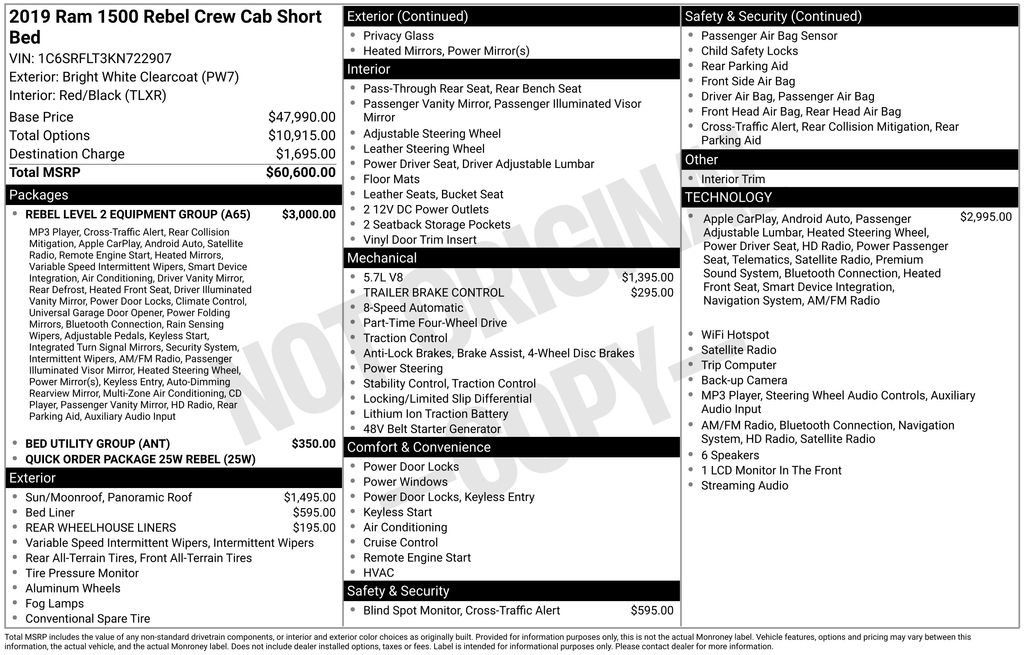 Used 2019 RAM 1500 Rebel w/ Rebel Level 2 Equipment Group AWD/4WD image 3