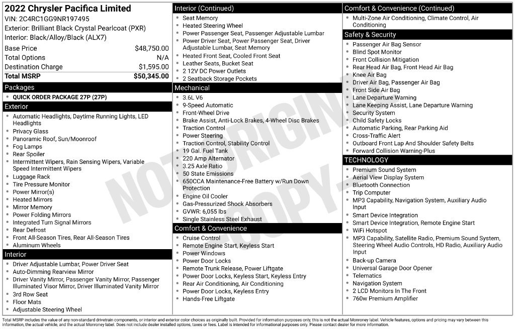 Used 2022 Chrysler Pacifica Limited FWD image 16
