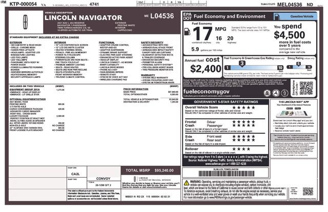 Used 2021 Lincoln Navigator L Reserve w/ Luxury Package AWD/4WD image 3