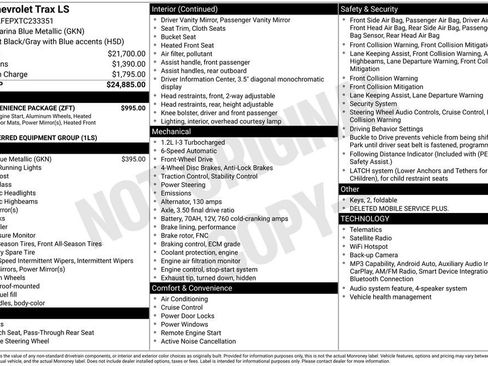 New 2026 Chevrolet Trax LS w/ LS Convenience Package FWD image 1