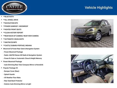 Used 2015 Subaru Outback 2.5i Premium w/ Popular Package #3 AWD/4WD image 3