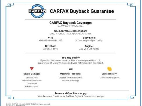 Certified 2022 Hyundai Palisade Calligraphy w/ Cargo Package AWD/4WD image 2