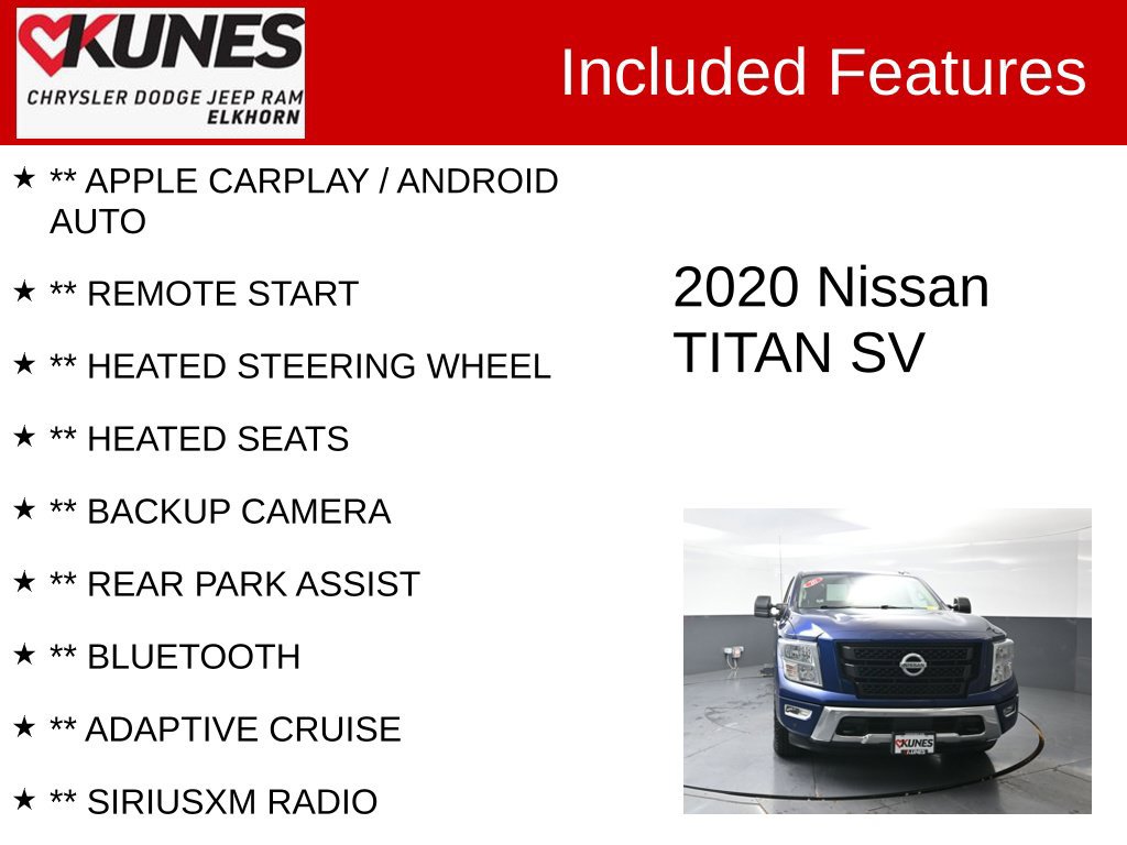 Used 2020 Nissan Titan SV w/ SV Convenience Package AWD/4WD image 3