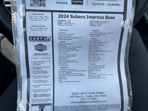 Used 2024 Subaru Impreza 2.0i AWD/4WD image 27