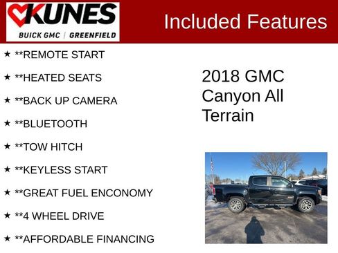 Used 2018 GMC Canyon All Terrain w/ Trailering Package image 2