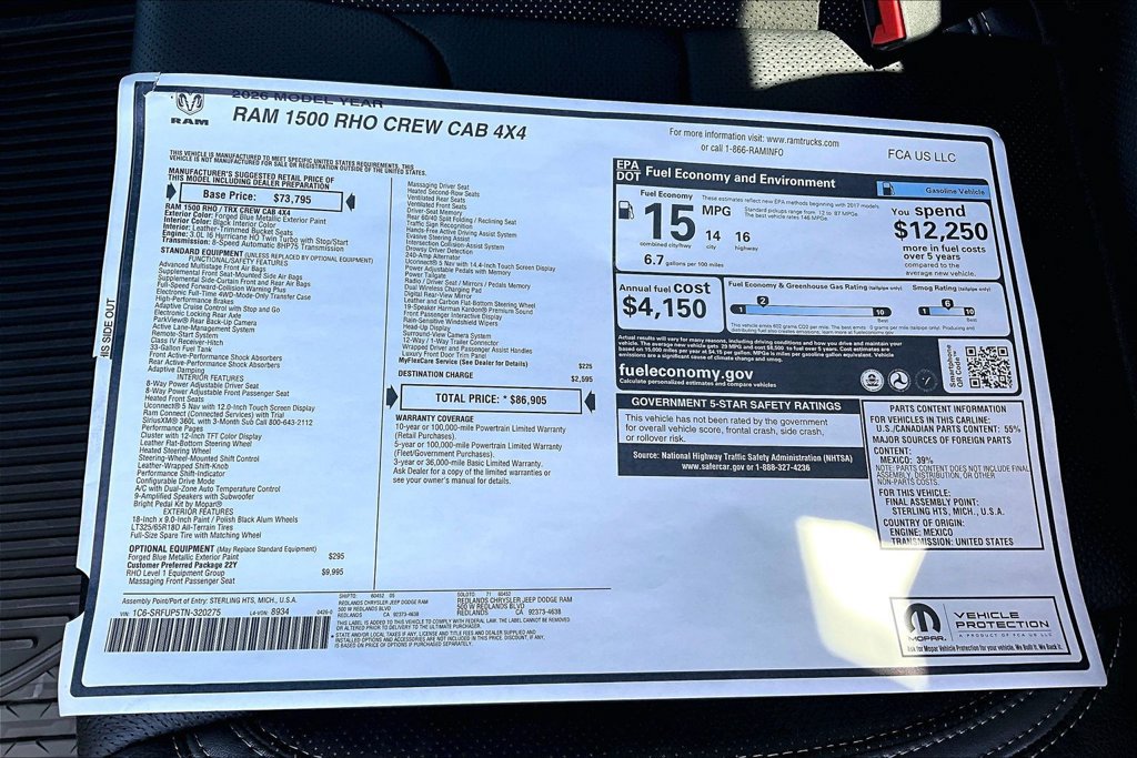 New 2026 RAM 1500 RHO w/ RHO Level 1 Equipment Group AWD/4WD image 34