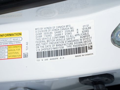 Certified 2022 Honda Civic LX image 38