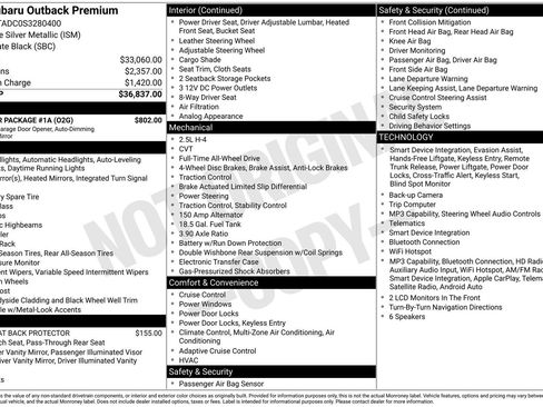 Used 2025 Subaru Outback Premium w/ Popular Package #1A AWD/4WD image 15