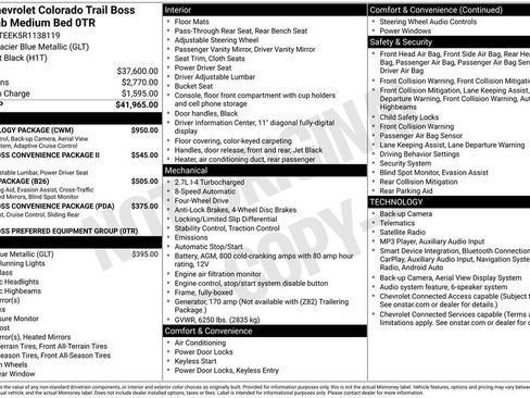 Used 2024 Chevrolet Colorado Trail Boss w/ Technology Package AWD/4WD image 25