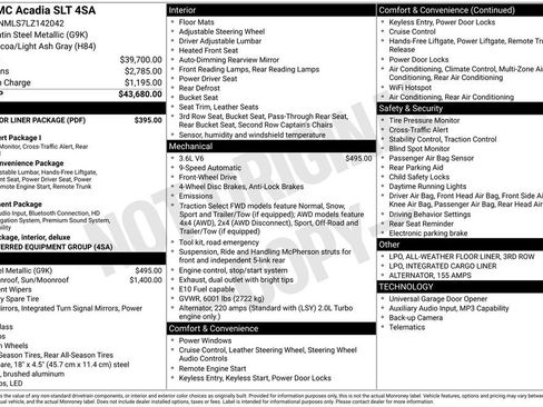 Used 2020 GMC Acadia SLT w/ LPO, Floor Liner Package image 27