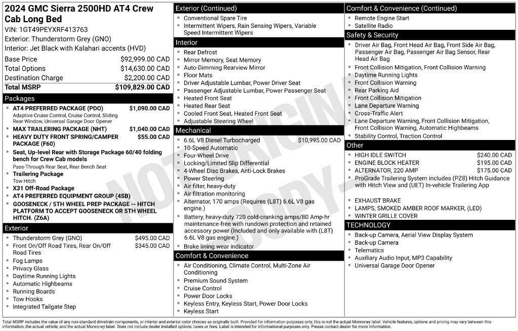 Used 2024 GMC Sierra 2500 AT4 w/ AT4 Preferred Package AWD/4WD image 13
