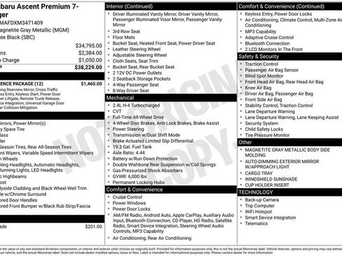 Used 2021 Subaru Ascent Premium w/ Convenience Package image 7