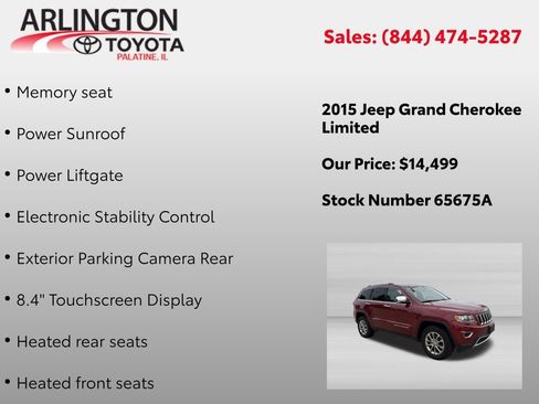 Used 2015 Jeep Grand Cherokee Limited AWD/4WD image 2