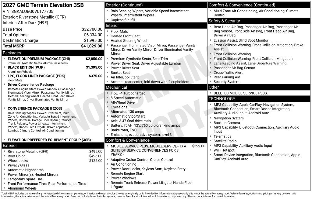 New 2027 GMC Terrain Elevation w/ Elevation Premium Package AWD/4WD image 4