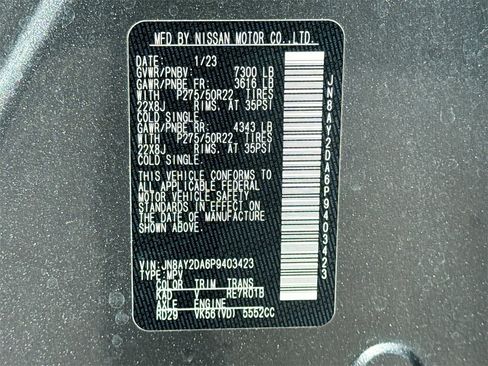 Used 2023 Nissan Armada Platinum w/ Captain's Chairs Package image 36