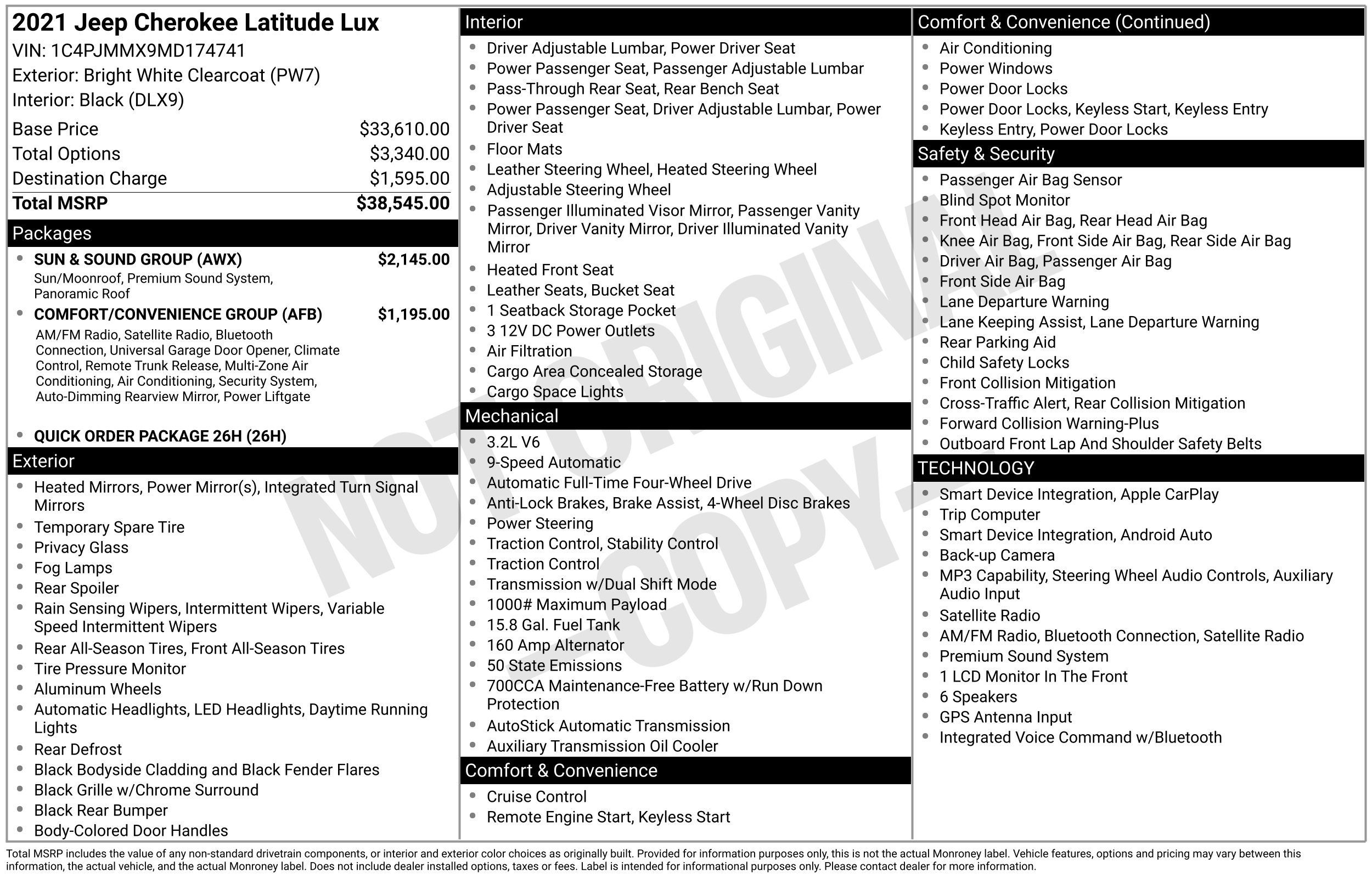 Used 2021 Jeep Cherokee Latitude Lux w/ Sun & Sound Group AWD/4WD image 2
