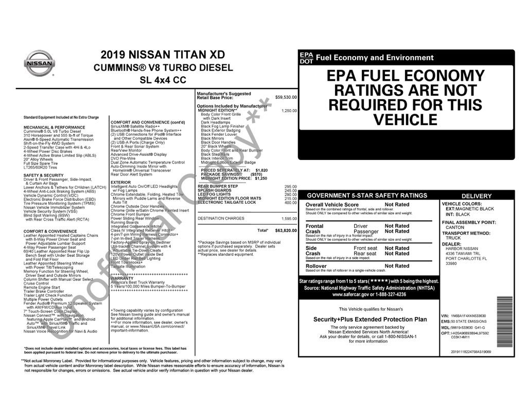 Used 2019 Nissan Titan SL w/ Midnight Edition AWD/4WD image 38