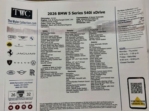 Used 2026 BMW 540i xDrive w/ M Sport Package AWD/4WD image 49