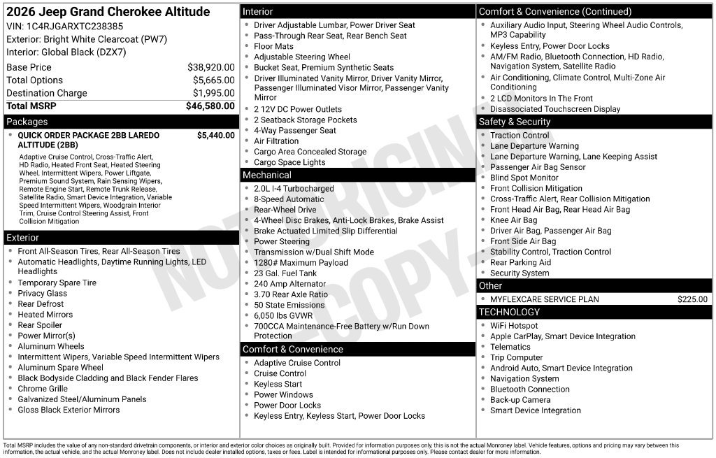 New 2026 Jeep Grand Cherokee Altitude RWD image 9