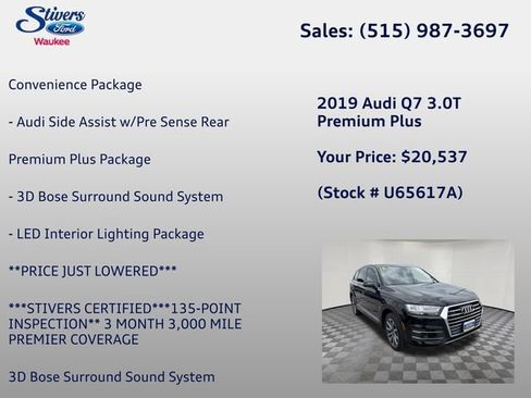 Used 2019 Audi Q7 3.0T Premium Plus w/ Premium Plus Package AWD/4WD image 7