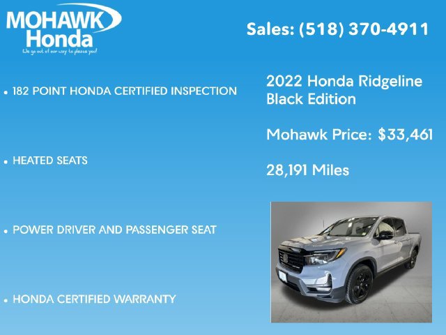 Certified 2022 Honda Ridgeline Black Edition image 16