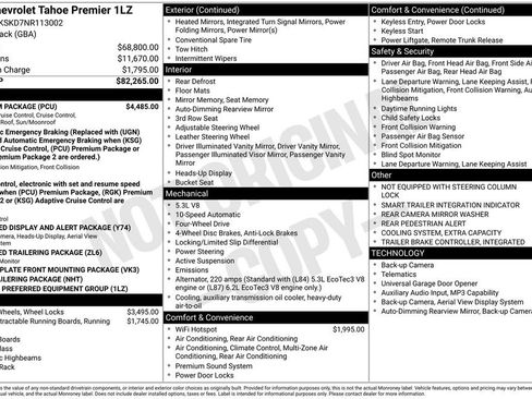 Used 2022 Chevrolet Tahoe Premier w/ Premium Package image 53