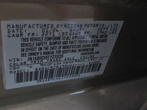 New 2026 Nissan Sentra SV w/ Floor Mat Package FWD image 16