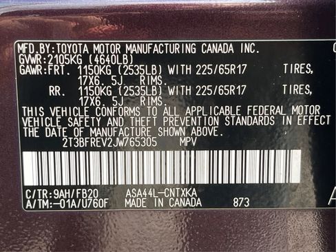 Used 2018 Toyota RAV4 LE w/ All Weather Liner Package image 21