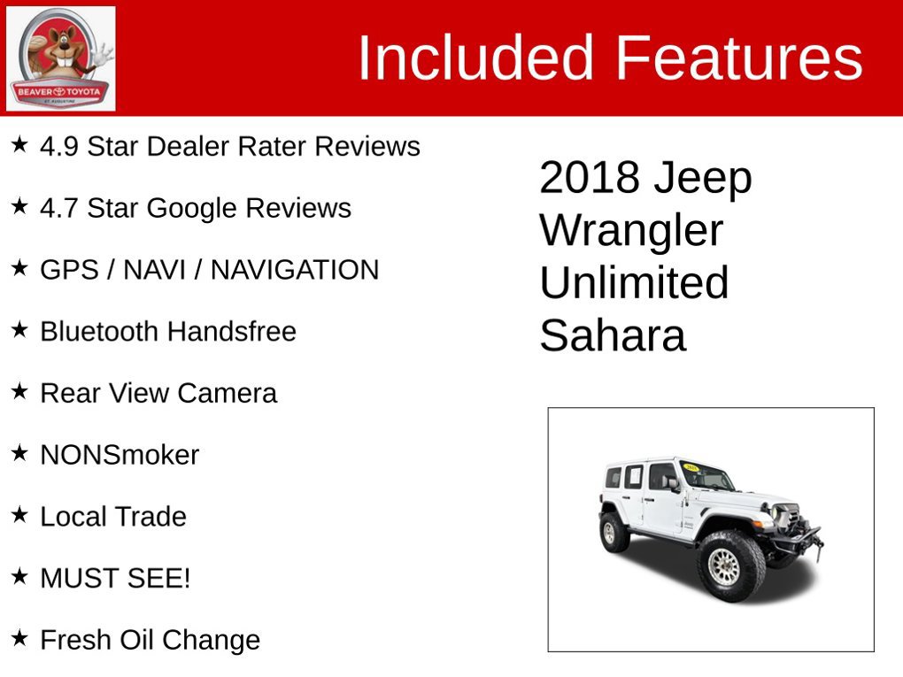 Used 2018 Jeep Wrangler Unlimited Sahara AWD/4WD image 4