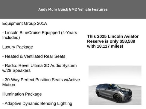 Used 2025 Lincoln Aviator Reserve w/ Equipment Group 201A AWD/4WD image 16