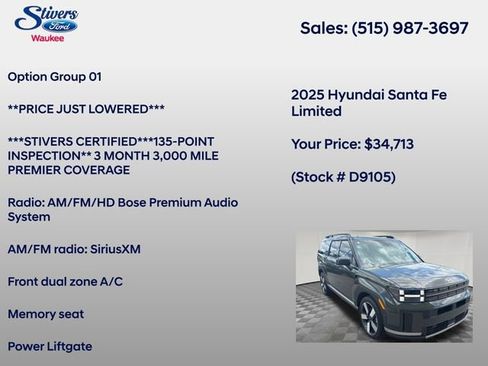 Used 2025 Hyundai Santa Fe Limited AWD/4WD image 8