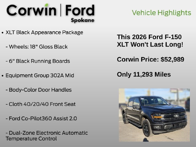 Certified 2026 Ford F150 XLT w/ Equipment Group 302A MID AWD/4WD image 13