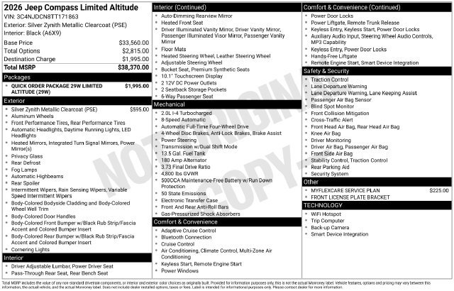 New 2026 Jeep Compass Limited AWD/4WD image 37