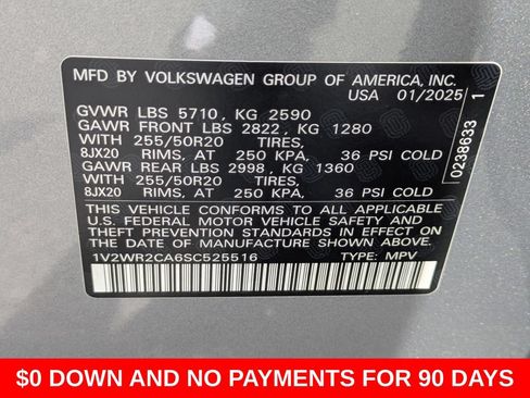 Used 2025 Volkswagen Atlas SE FWD image 37
