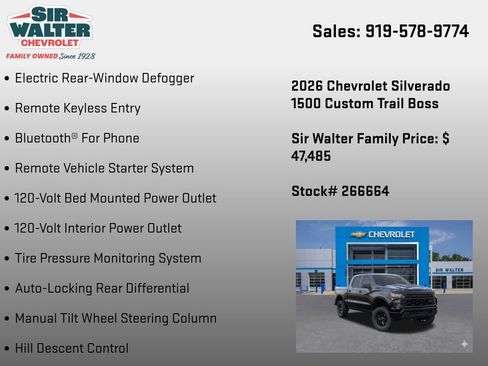 New 2026 Chevrolet Silverado 1500 Custom Trail Boss w/ Dark Appearance Package image 31