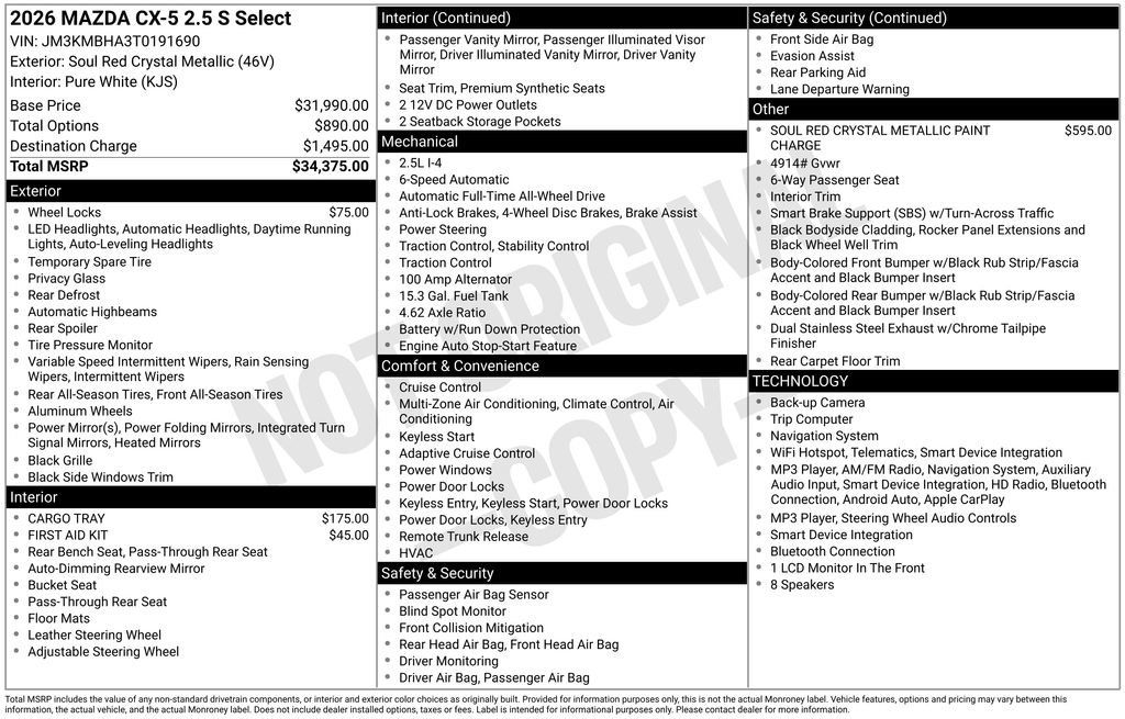 New 2026 MAZDA CX-5 Select AWD/4WD image 31