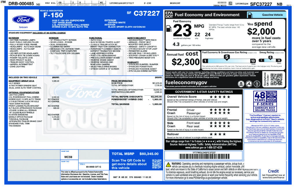 Used 2025 Ford F150 XLT w/ Equipment Group 301A Standard AWD/4WD image 4