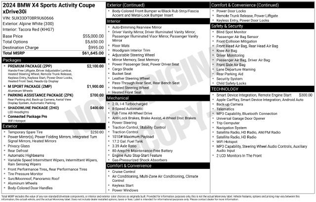 Certified 2024 BMW X4 xDrive30i w/ Premium Package AWD/4WD image 20