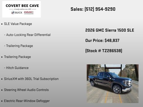 New 2026 GMC Sierra 1500 SLE w/ Preferred Package RWD image 36