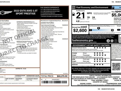 Used 2023 Genesis GV70 3.5T Sport w/ Sport Prestige Package image 5