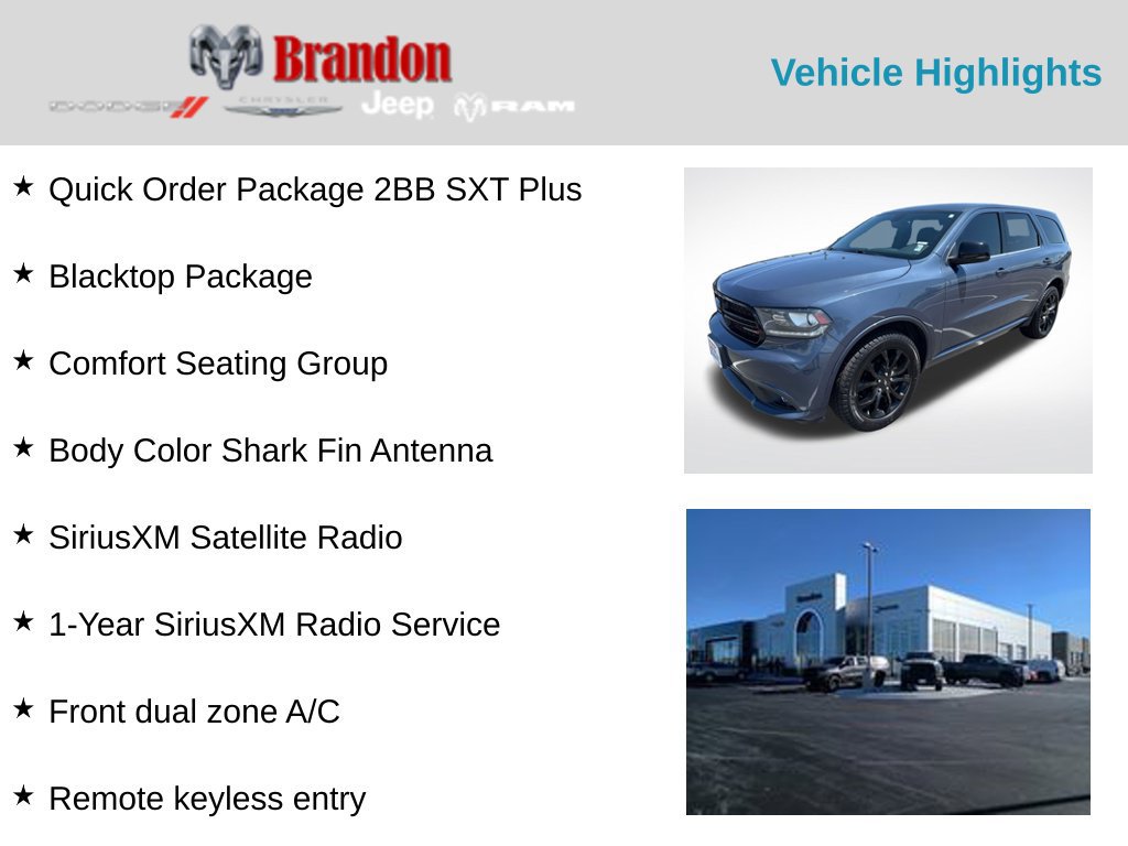 Used 2020 Dodge Durango SXT AWD/4WD image 2