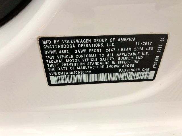 Used 2018 Volkswagen Passat 3.6 SEL Premium FWD image 31