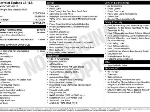 Used 2021 Chevrolet Equinox LS w/ LPO, Blackout Package AWD/4WD image 25