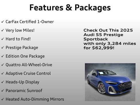 Used 2025 Audi S5 Prestige w/ Prestige Package AWD/4WD image 4