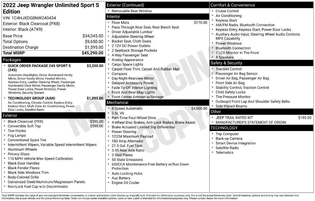 Used 2022 Jeep Wrangler Unlimited Sport AWD/4WD image 6