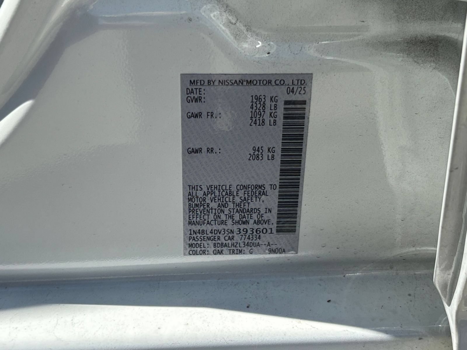 Used 2025 Nissan Altima 2.5 SV FWD image 28