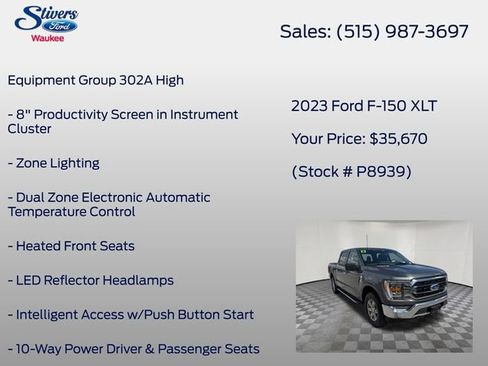 Certified 2023 Ford F150 XLT w/ Equipment Group 302A High AWD/4WD image 16